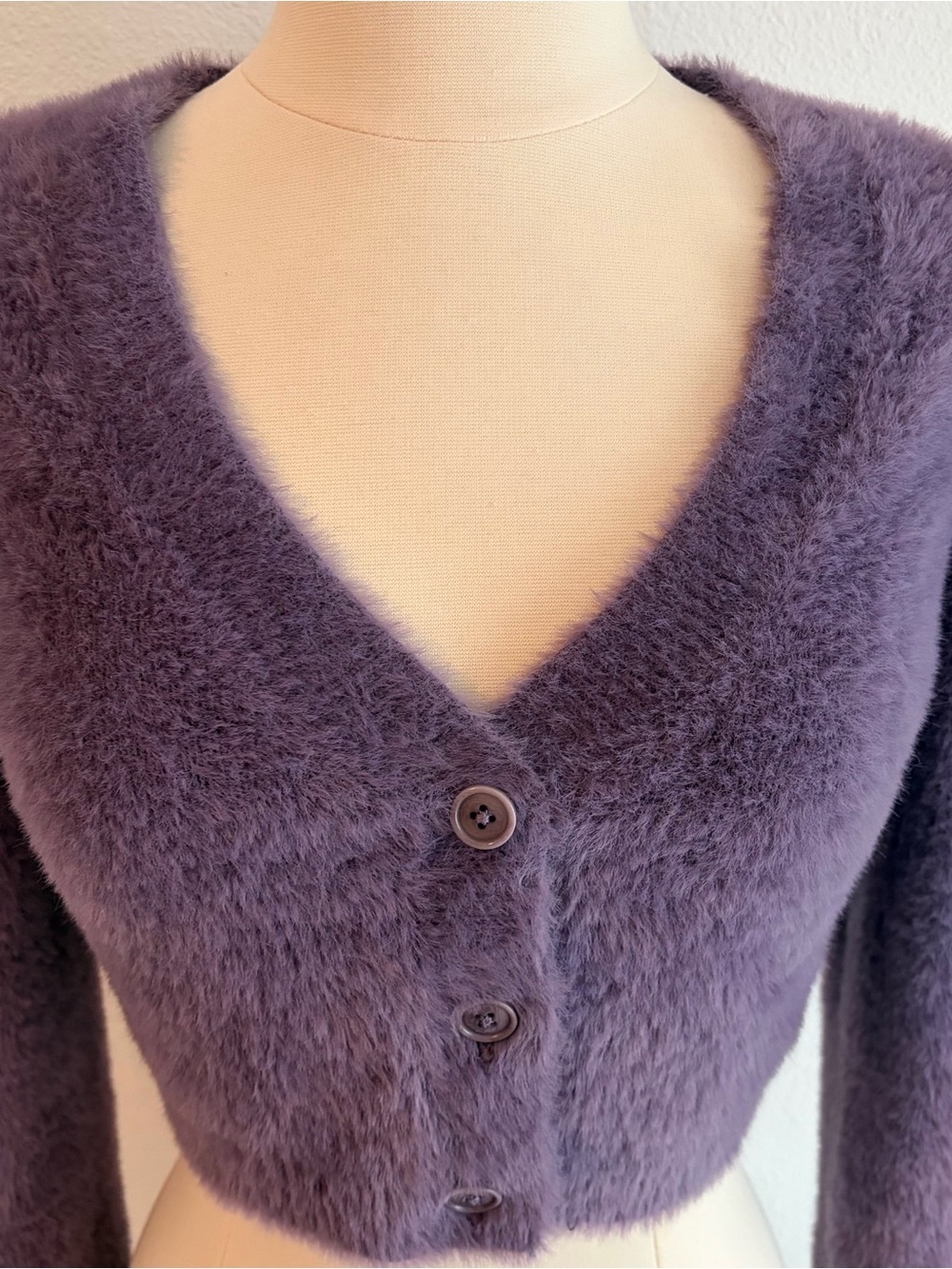 Aritzia Sunday Best Heather Mauve Reese Cardigan - Picture 7 of 13
